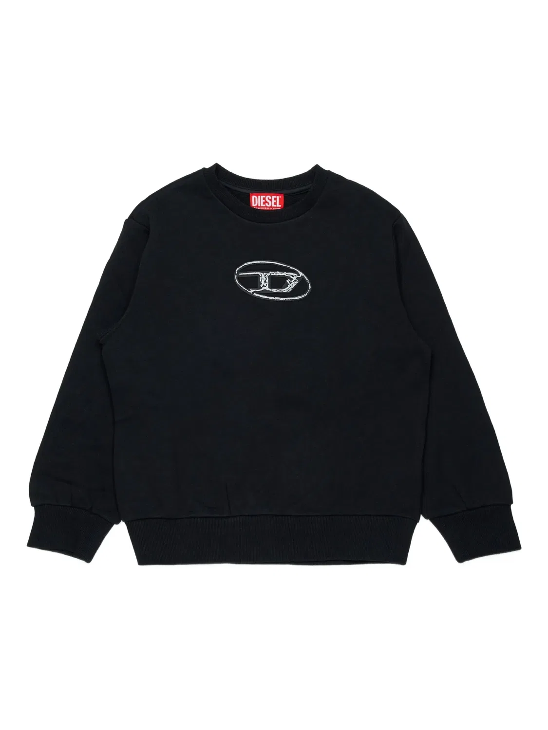 Свитшот Diesel с вышитым логотипом Oval D, черный