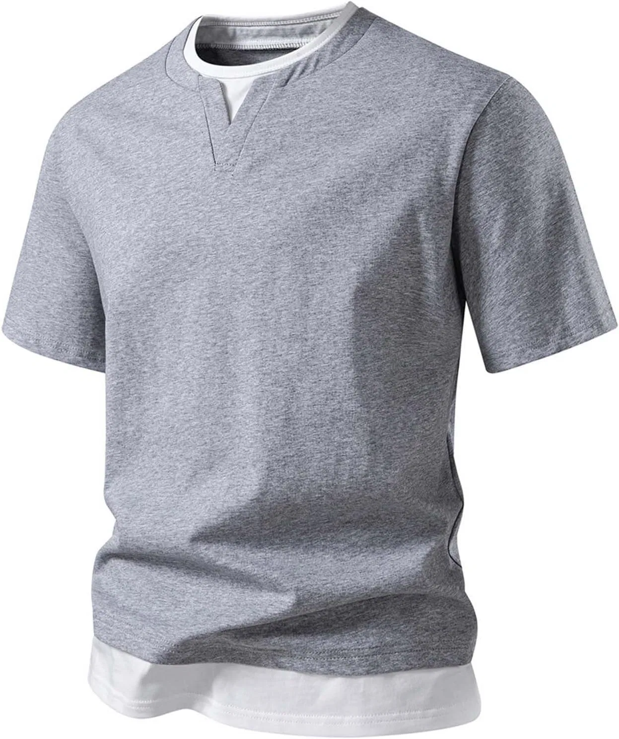 Мужская футболка с коротким рукавом хлопковая для тренировок, Light Gray