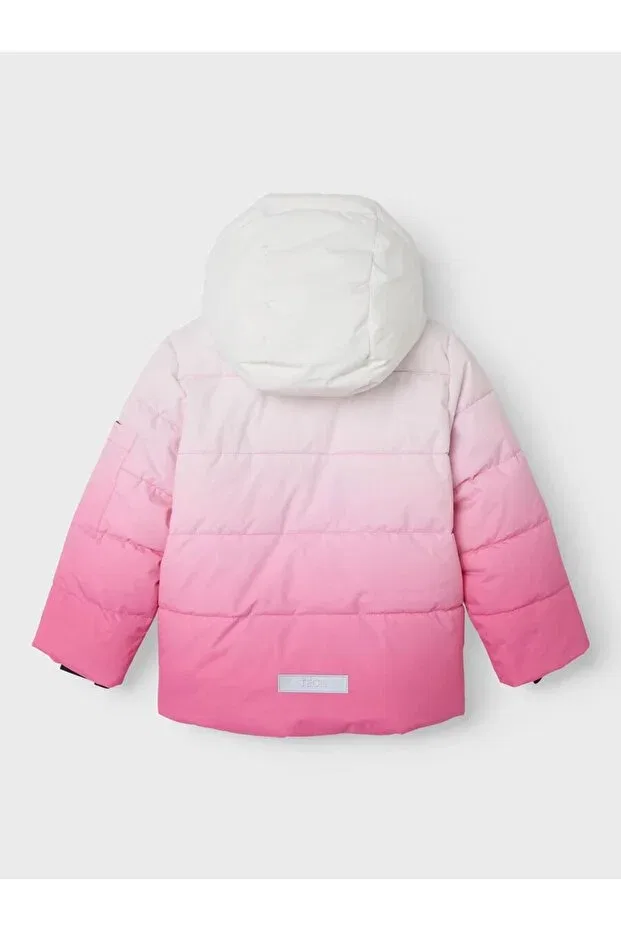 Детское зимнее пальто для девочек с капюшоном Nmfmountain05 Name It, Pink — фото 2