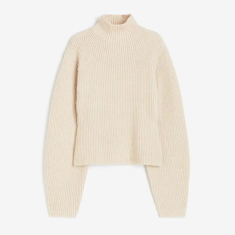 

Свитер H&M Rib-knit Mock Turtleneck, светло-бежевый