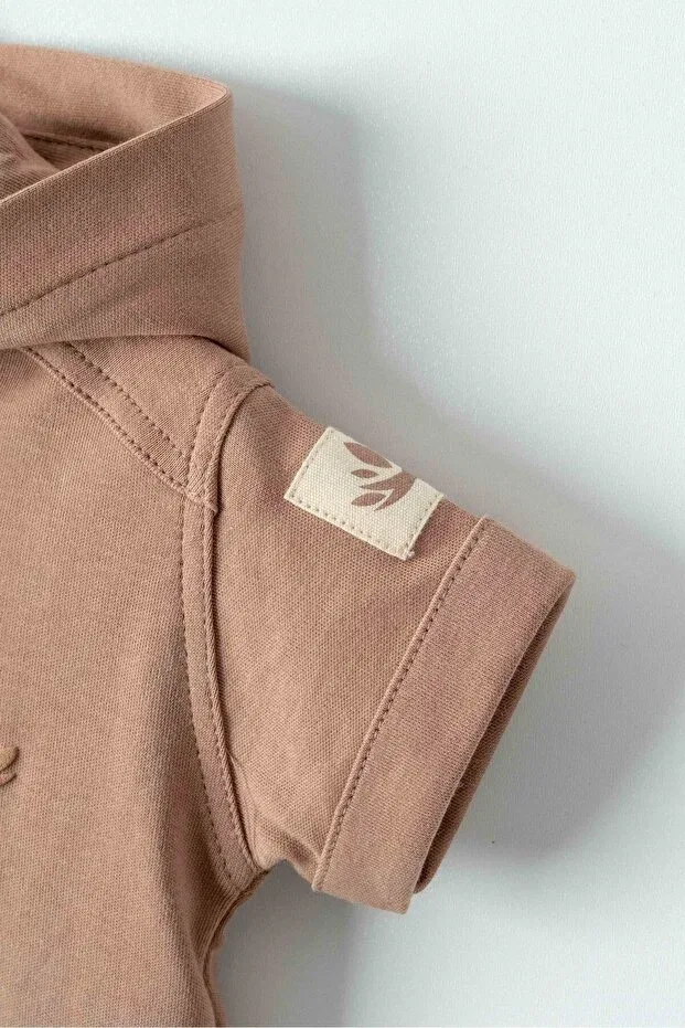 Детский комбинезон с капюшоном из органического хлопка Minimus, Brown — фото 3