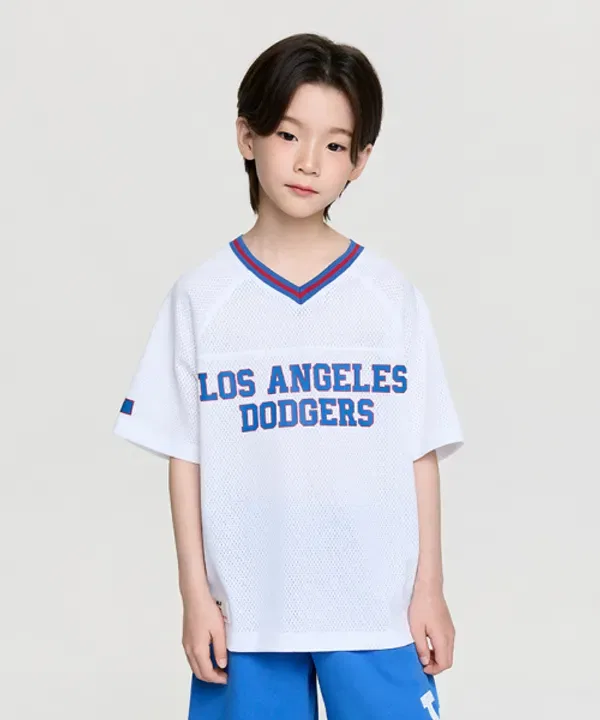 Футболка с коротким рукавом васити и сеткой, la Mlb Kids, белый
