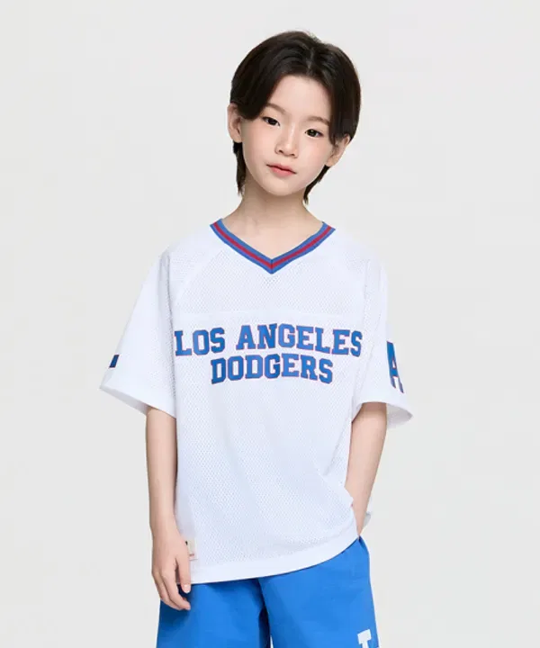 Футболка с коротким рукавом васити и сеткой, la Mlb Kids, белый — фото 3