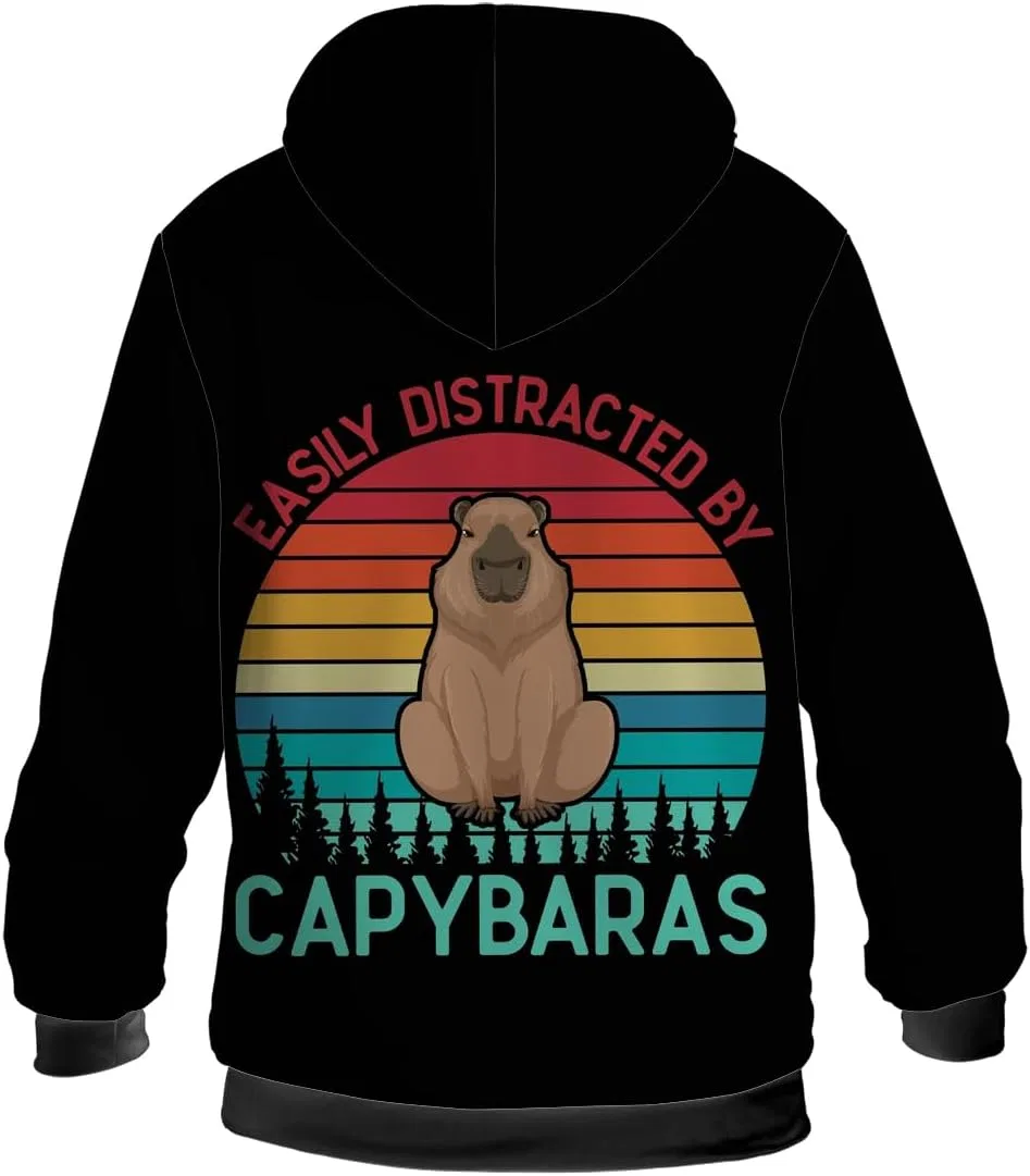 Женское мужское зимнее пальто с капюшоном на молнии, флисовое, Capybara, 3204 Retro Capybara Black — фото 4