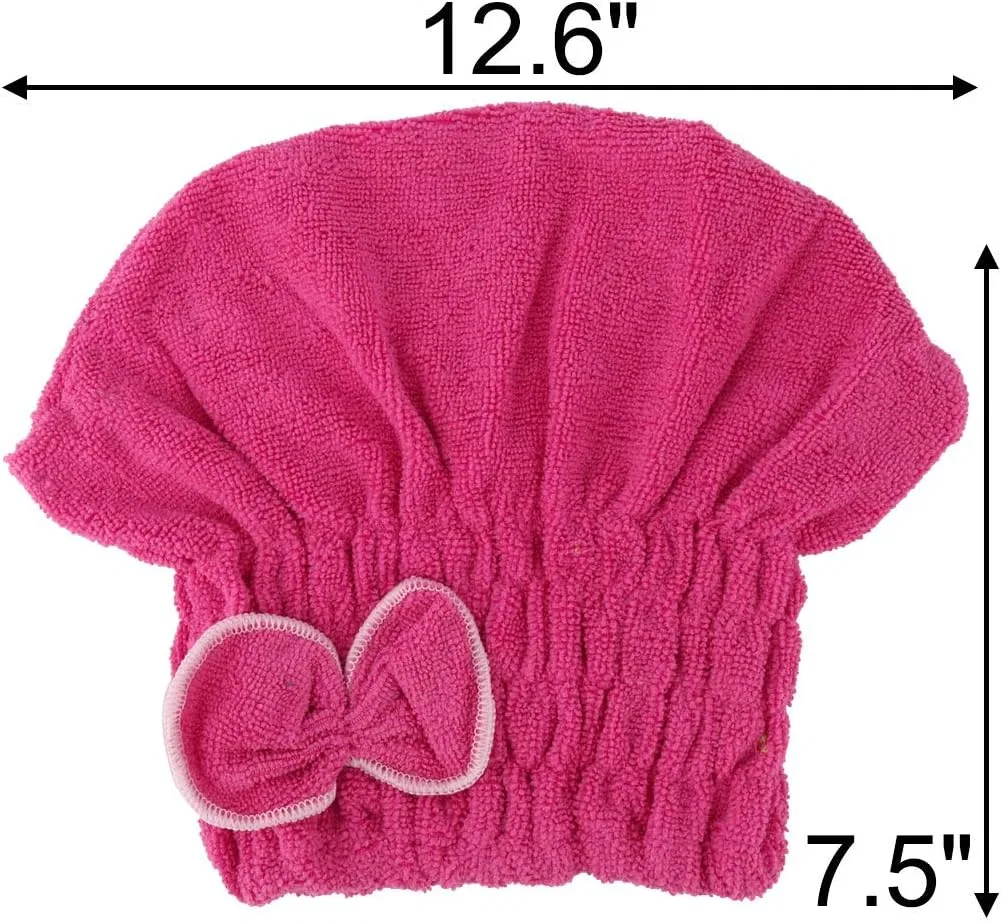Шапочка для душа Microfiber Bowknot Design, Ruilogod, Fuchsia — фото 2