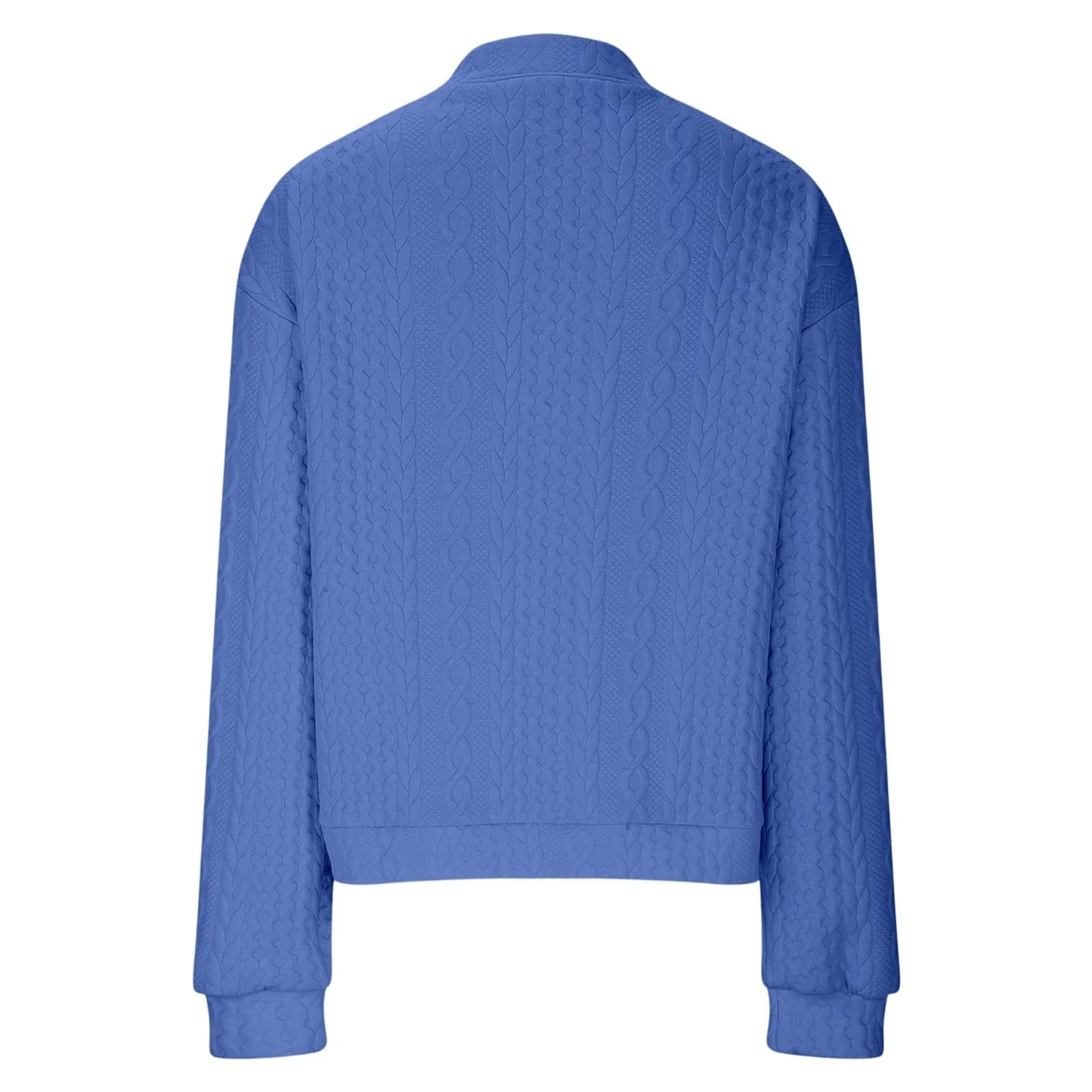 Женская куртка с длинным рукавом из жаккарда, Blu — фото 4