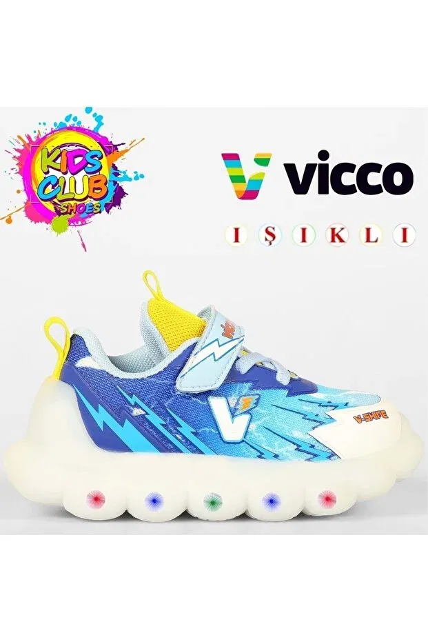 Детские спортивные кроссовки для девочек с подсветкой Vicco, Navy Blue