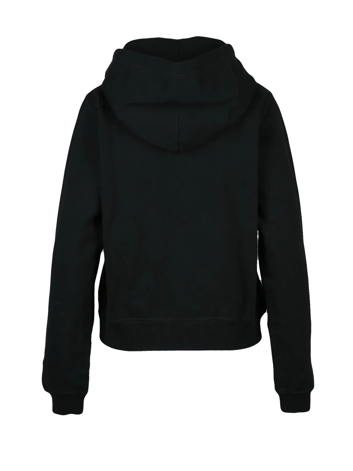 Женское худи с капюшоном и графическим принтом Cropped Black Hooded Sweatshirt With Artistic Graphic Design Diesel, черный — фото 2