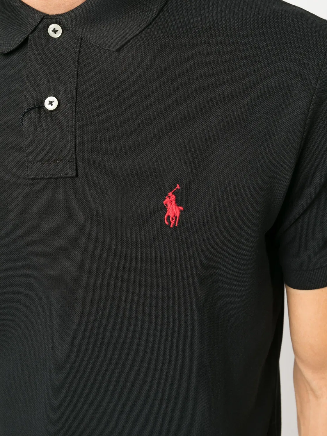 Polo Ralph Lauren Поло с вышивкой, черный — фото 3