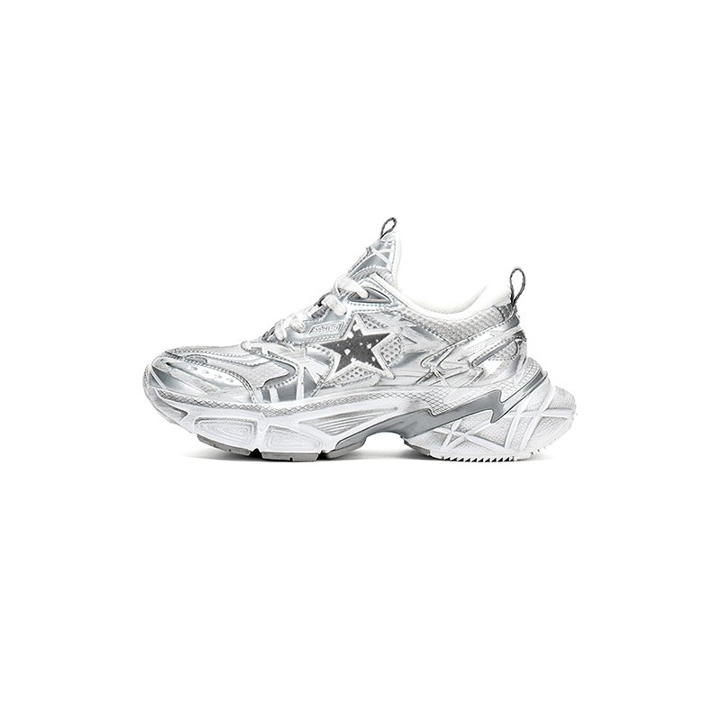 Низкие массивные кроссовки унисекс STARTER, серебряный (Comes with 1 Pack of Socks) — фото 4