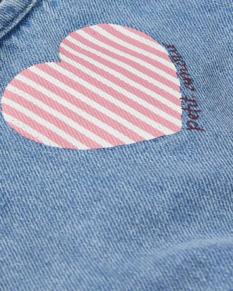 Боди-комбинезон из денима с принтом Petit Amour MeMoi, Denim — фото 3