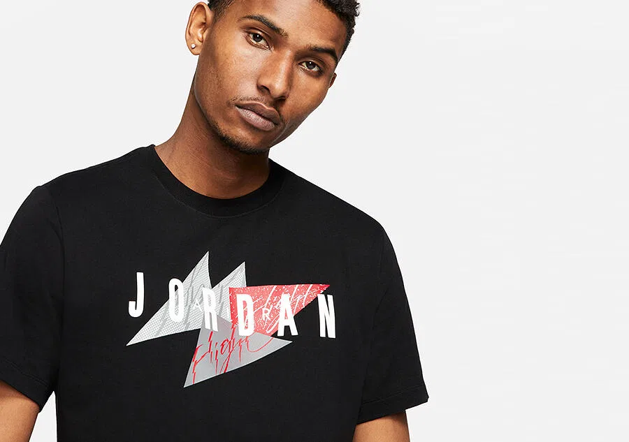 Мужская хлопковая футболка Jumpman Air Crew Nike, Schwarz — фото 3