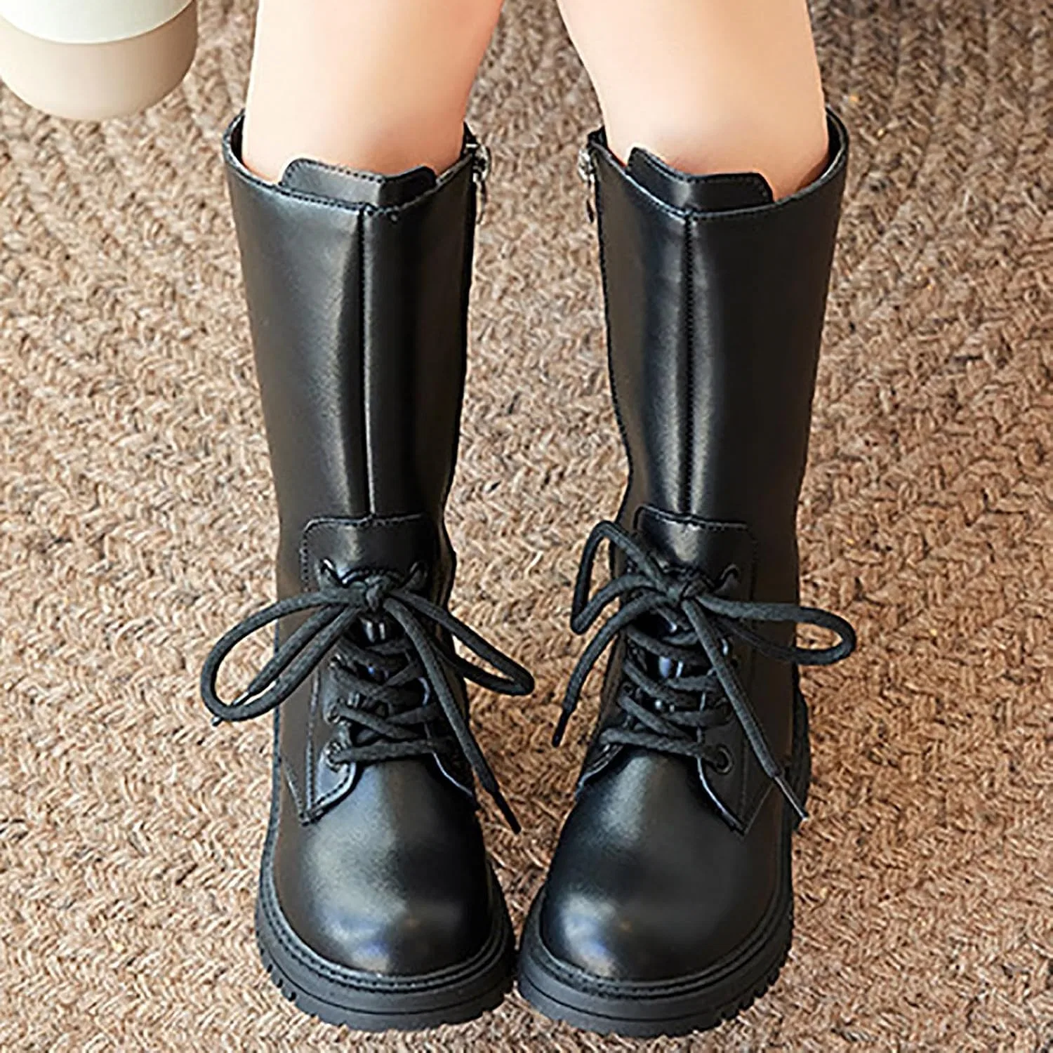 Детские сапоги для девочек с принтом ковбоя, модель Cowboy Boot, бренд, Black — фото 3