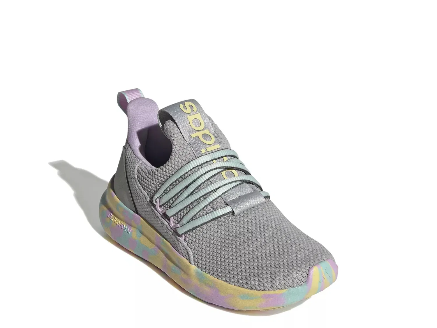 Кроссовки детские Lite Racer Adapt 7.0, adidas, серо-розовые