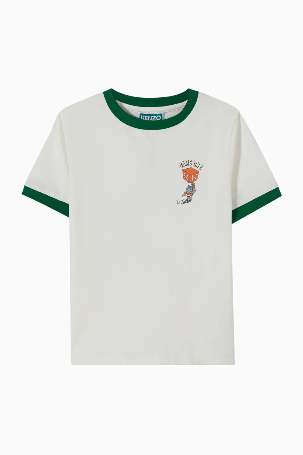 Футболка с принтом слонов и кубиков KENZO KIDS