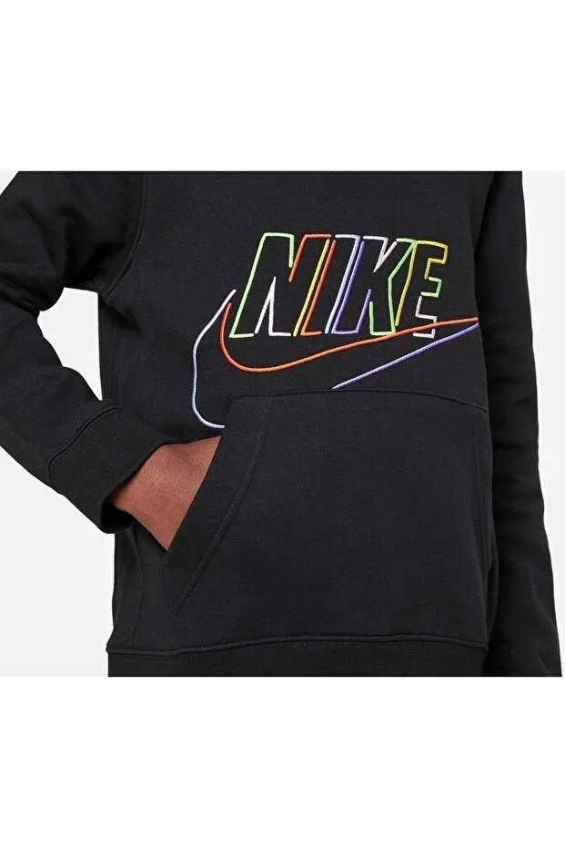 Детские свитшот для девочек с капюшоном Sportswear Pullover, Nike, Black — фото 3