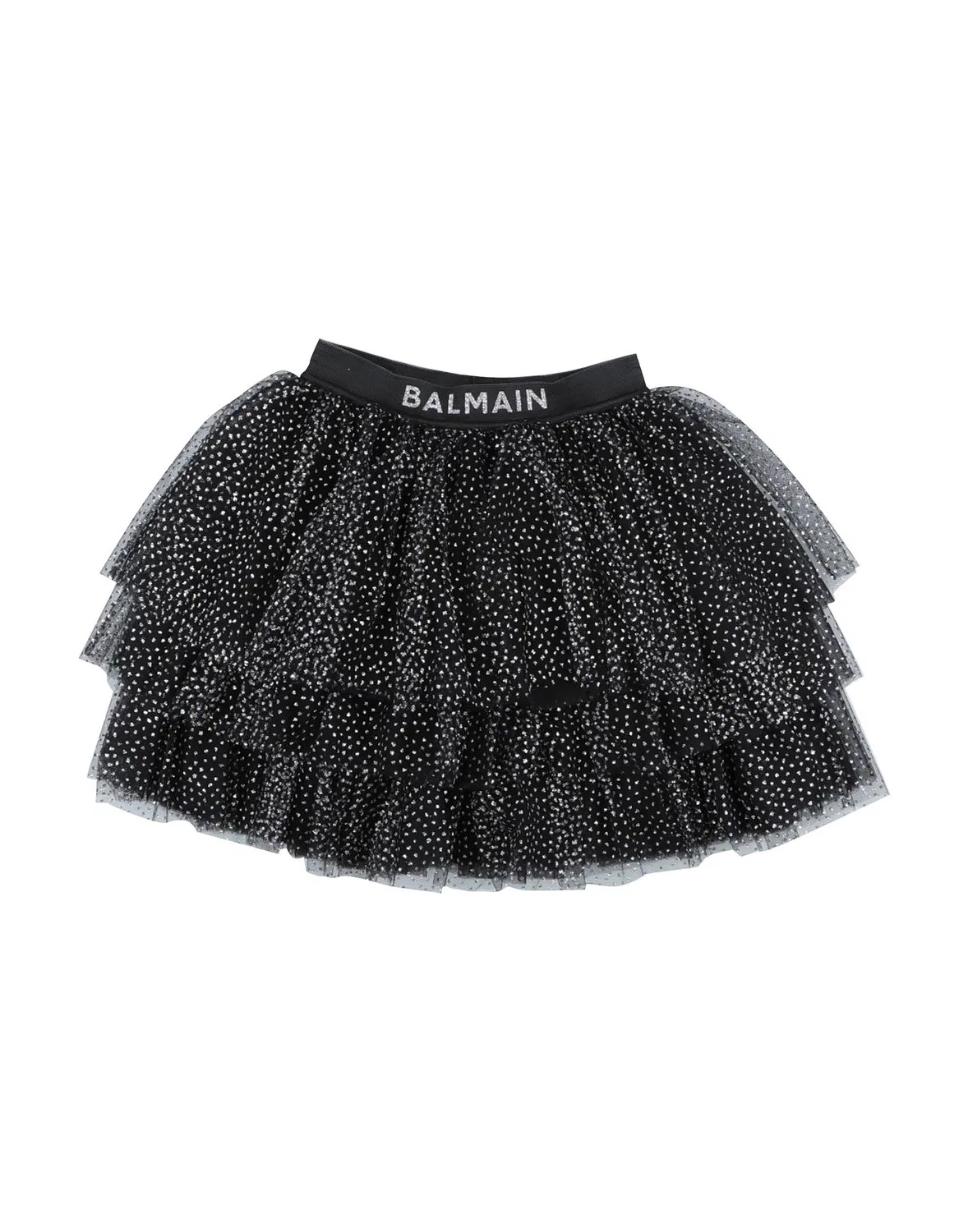 Детская юбка для девочек из фатина с блестками Balmain, черный
