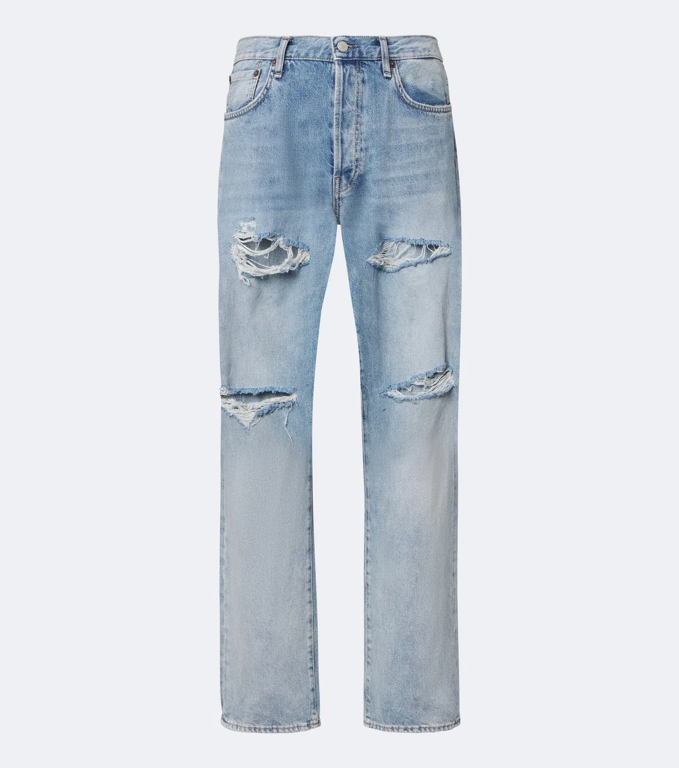 Прямые джинсы с эффектом потертости 1996 Acne Studios, синий