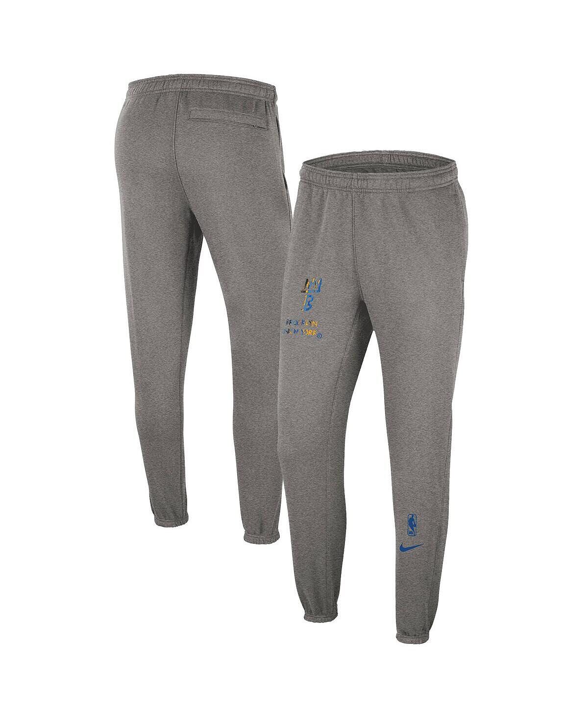 

Мужские флисовые спортивные штаны heather charcoal brooklyn nets 2022/23 city edition courtside с начесом Nike, мульти