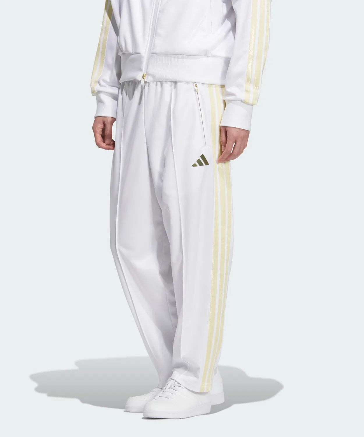 Мужские спортивные штаны с металлическим принтом Stadium Gold, Adidas, Белый