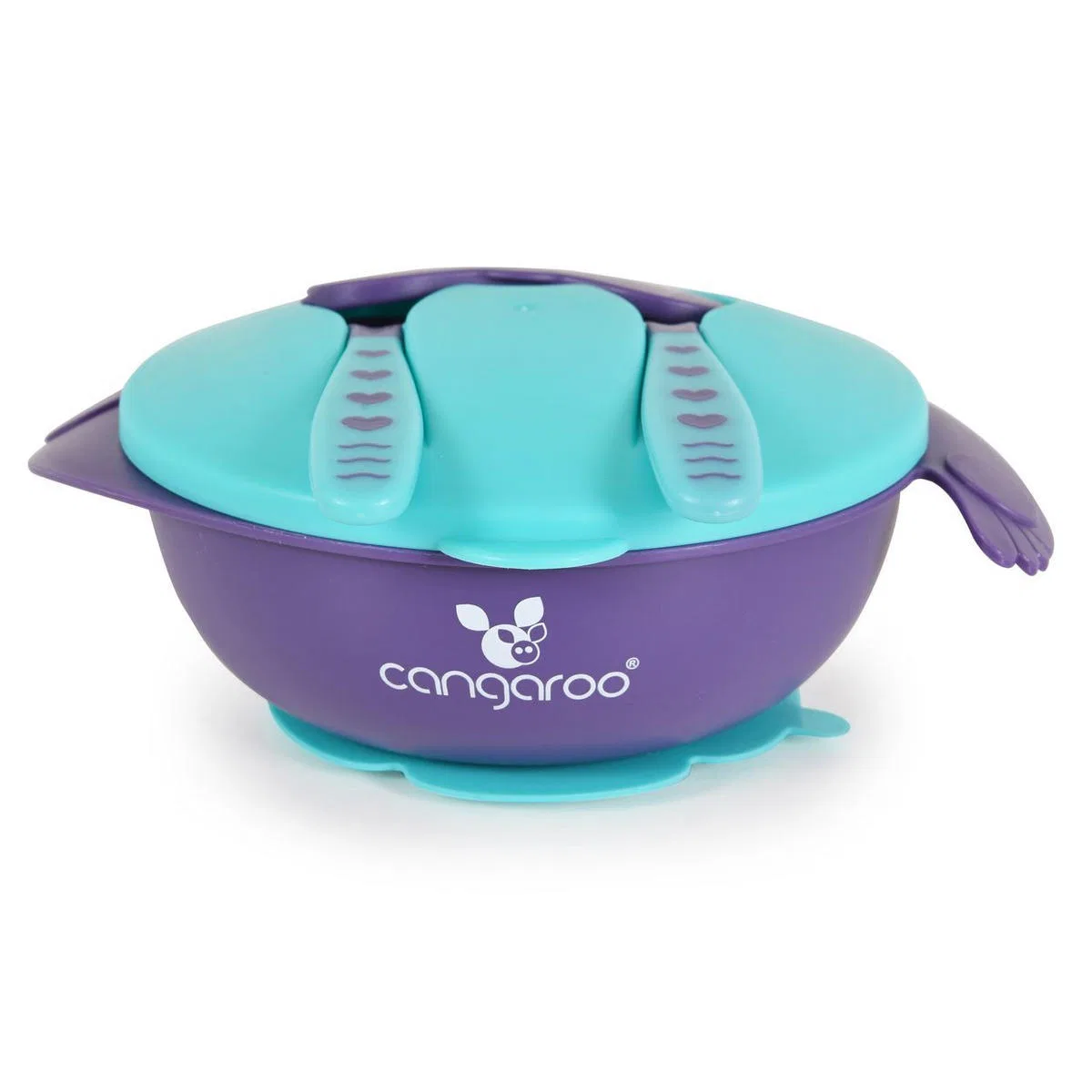 Детский набор посуды Cangaroo Jelly F1730, синий, 300 мл, с крышкой и ручками — фото 4