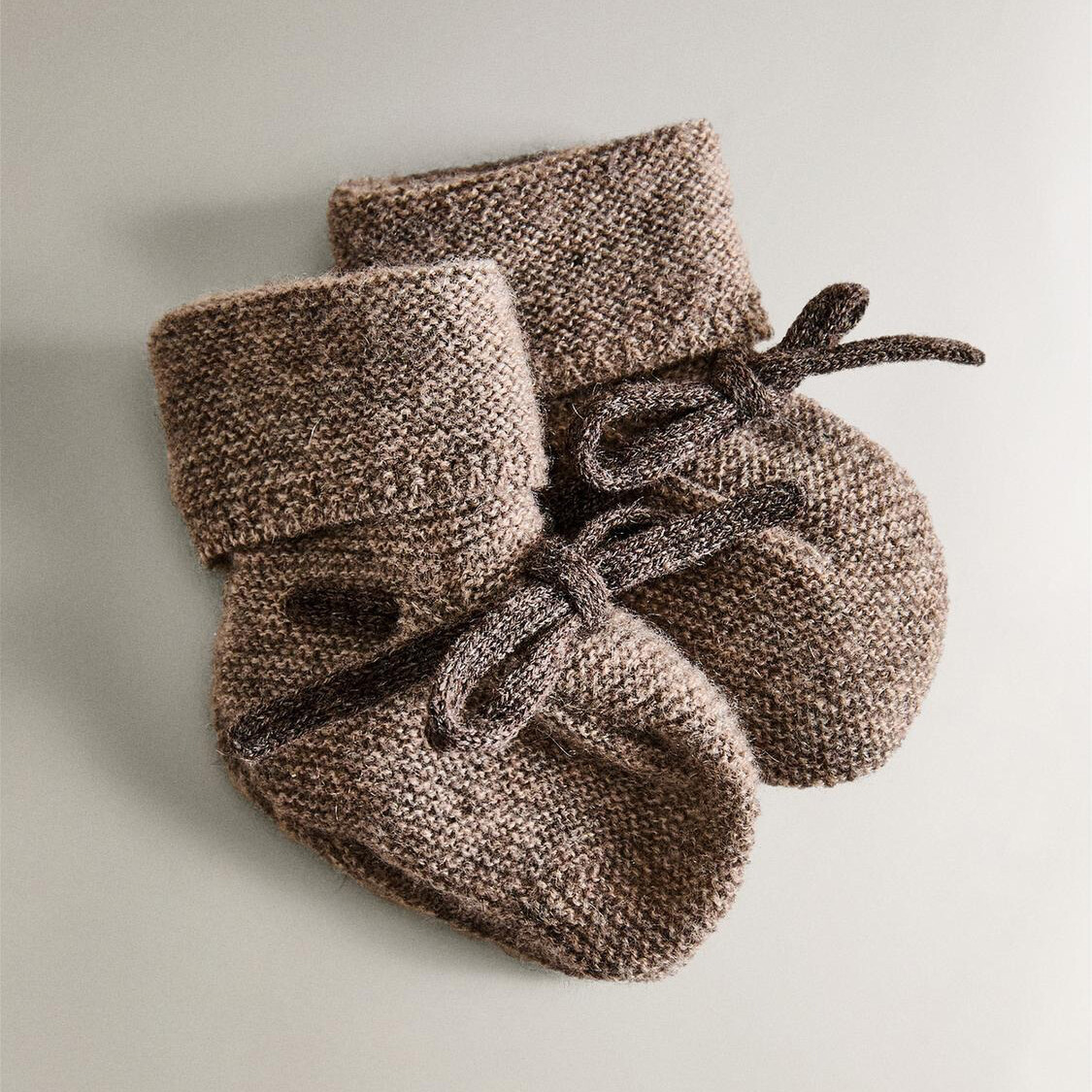 

Детские кашемировые пинетки Zara Home, серо-коричневый