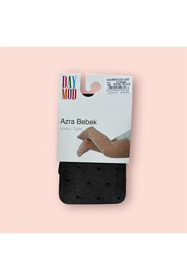 Детские колготки для девочек с рисунком Baby azra black polka dot pantyhose Daymod, Black