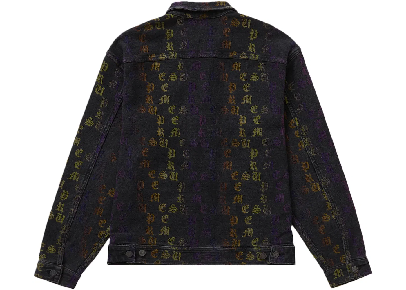 Мужская джинсовая куртка с градиентным жаккардовым принтом Supreme, Black — фото 2