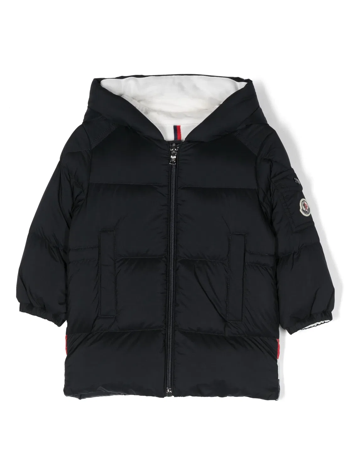 Куртка с капюшоном и стеганым узором Moncler, синяя