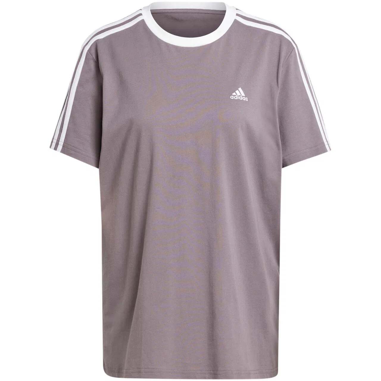 Женская футболка с тремя полосами adidas Essentials 3-Stripes Tee, Adidas, Серый Белый Медно-коричневый — фото 3