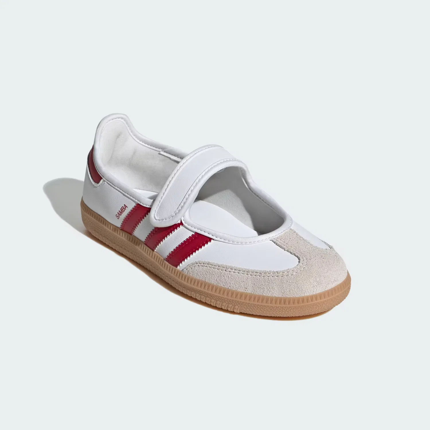 Детские кроссовки на липучке Samba Jane Adidas Originals, Cloud White/Team Victory Red/Gum — фото 4