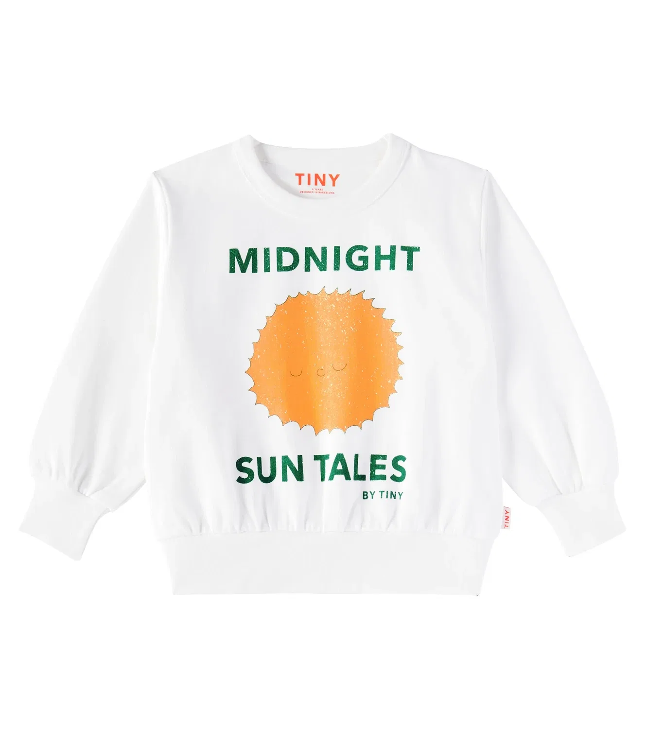Свитшот хлопковый с принтом Sun Tales Tinycottons, белый