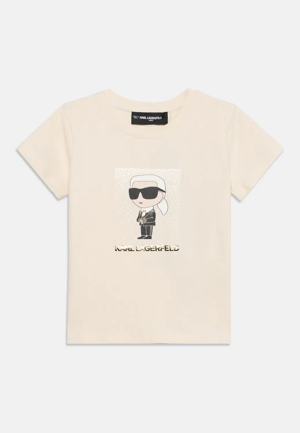 Manches Courtes унисекс - футболка с принтом Karl Lagerfeld Kids, Cream