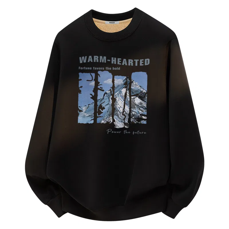 Детское свитшот утепленный Regular Fit MINISO, Black Sherpa Thermal