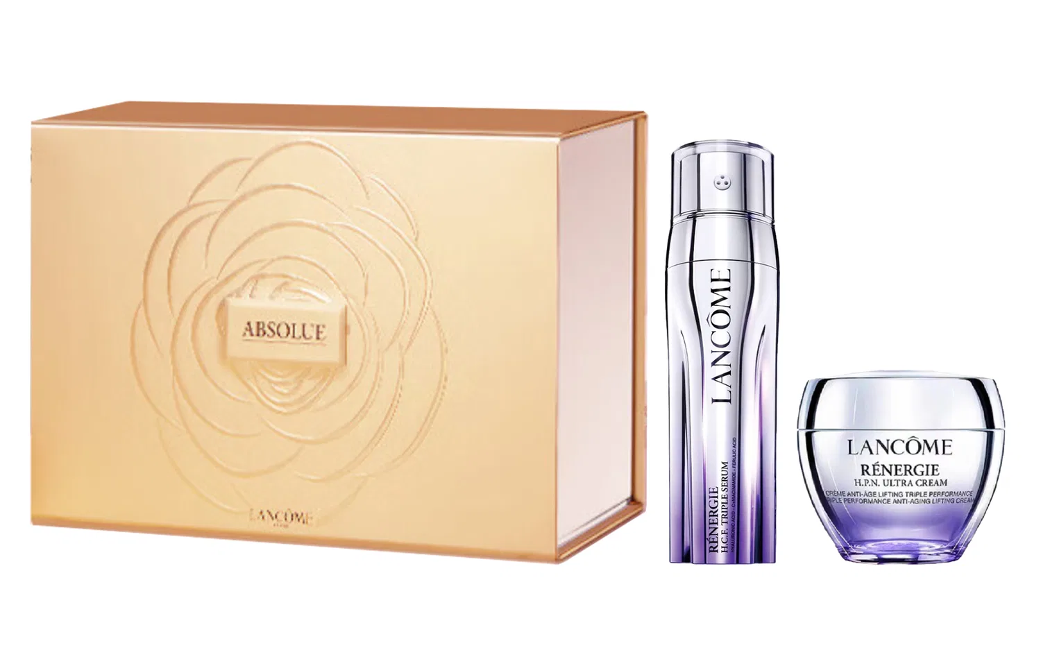 Набор для ухода за кожей с сывороткой и кремом, 50мл+50мл, LANCOME, Black