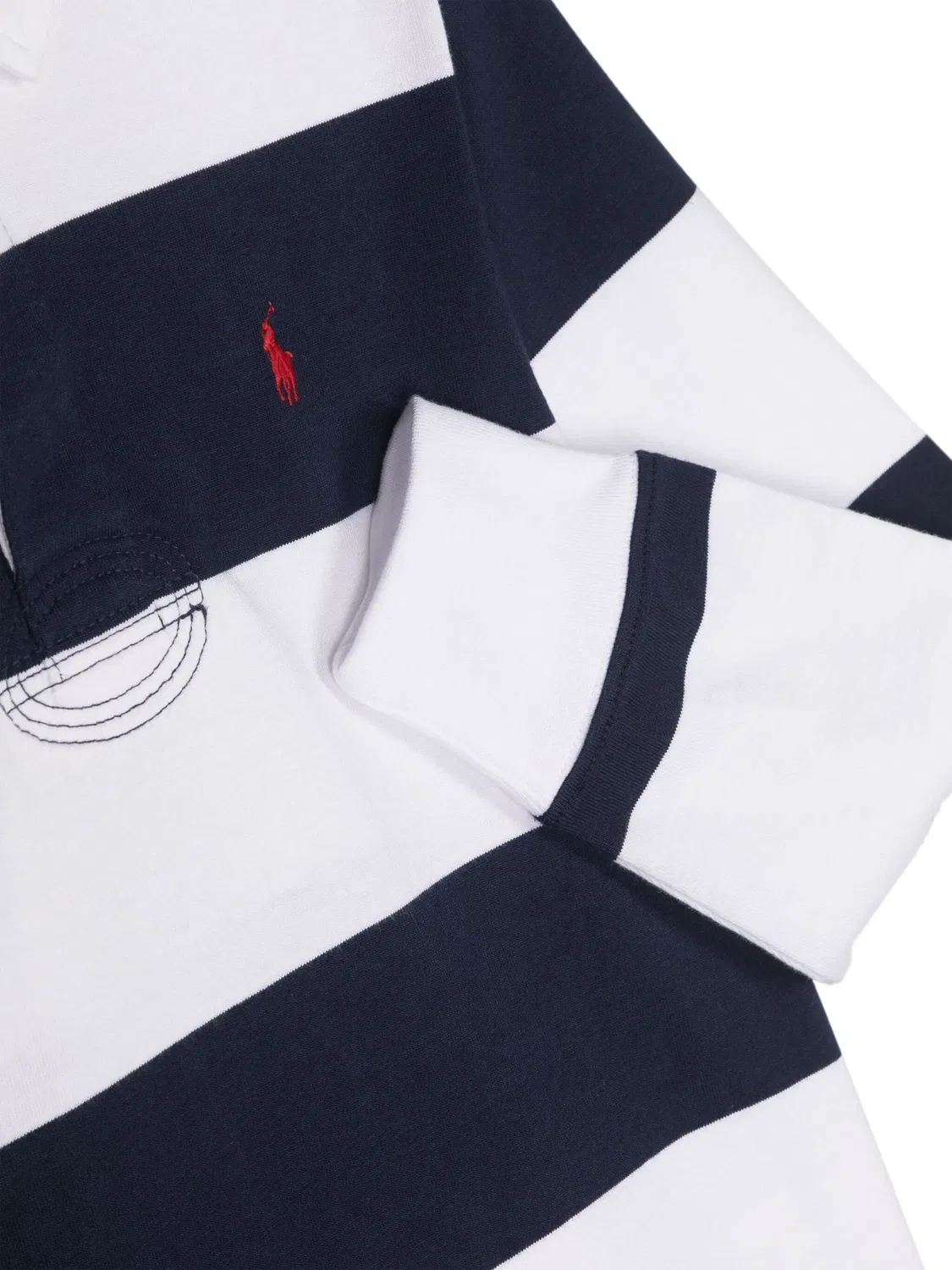 Поло с логотипом и полосками Polo Ralph Lauren, белый — фото 2