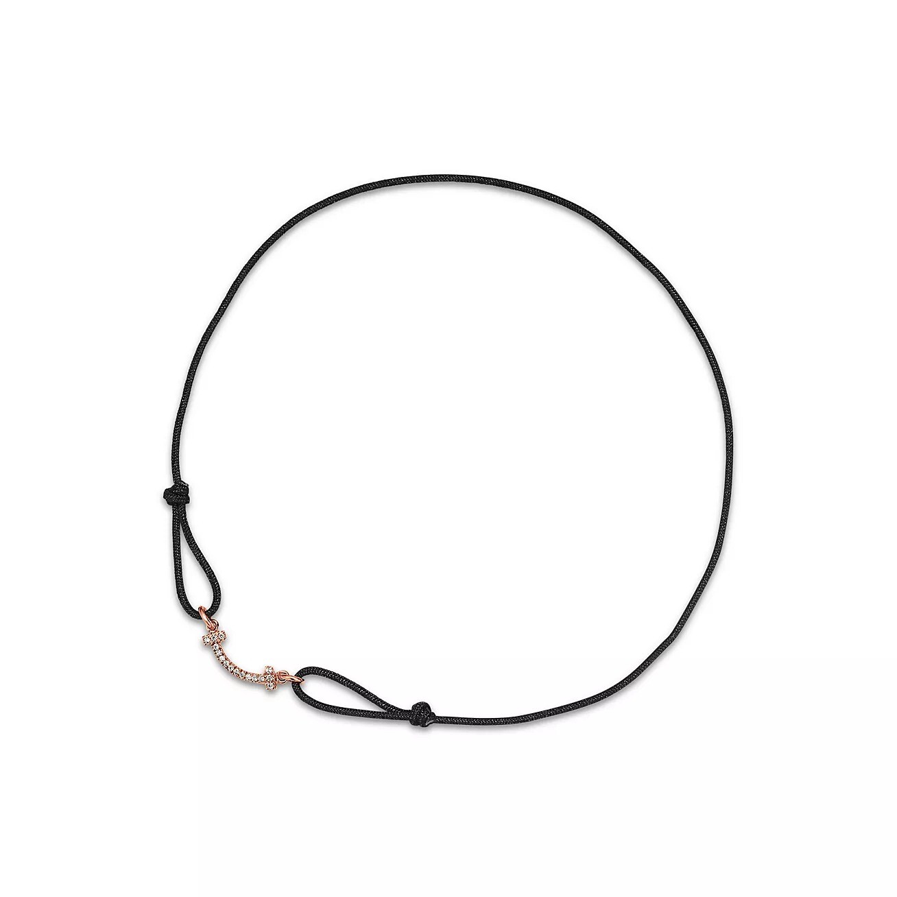 

Браслет Tiffany & Co. T Smile, розовое золото/бриллианты/черный