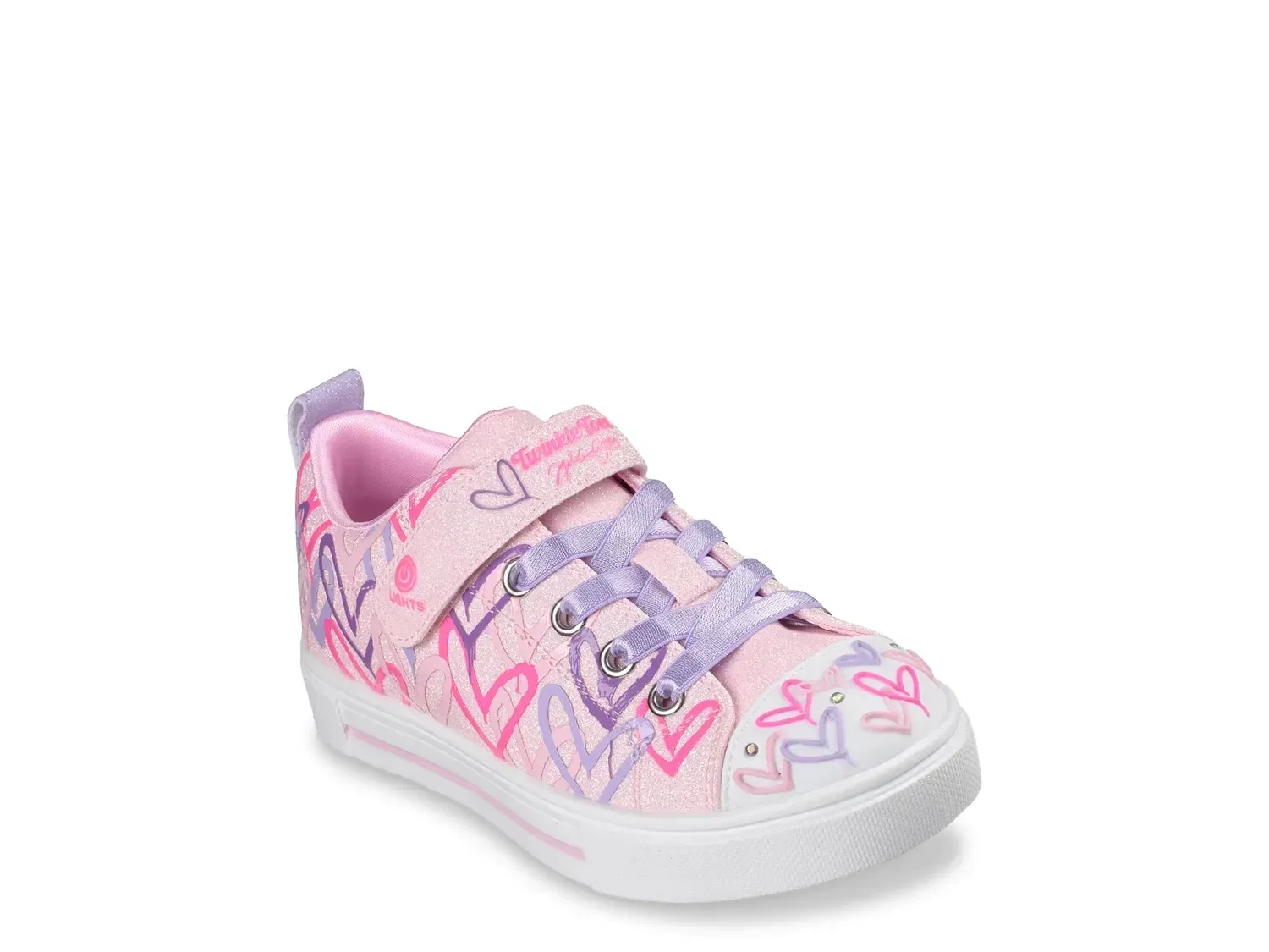 Кроссовки с подсветкой Twinkle Sparks Love Medley Skechers, светло-розовый