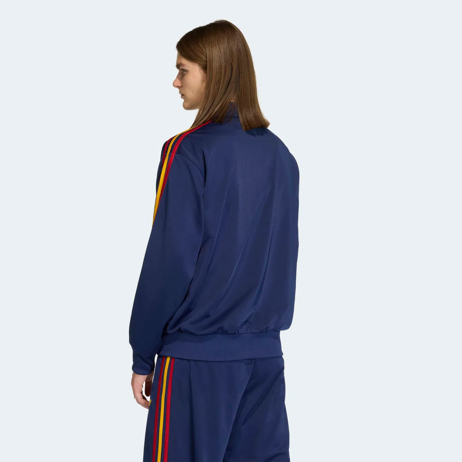 Мужская тренировочная куртка с воротником-стойкой Firebird Originals Adidas Originals, Dark Blue/Crew Yellow/Team Power Red — фото 2