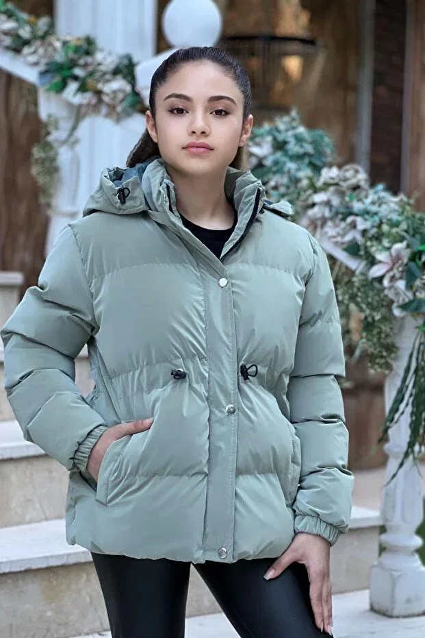 Детское пальто для девочек с капюшоном Pina Kids, Mint