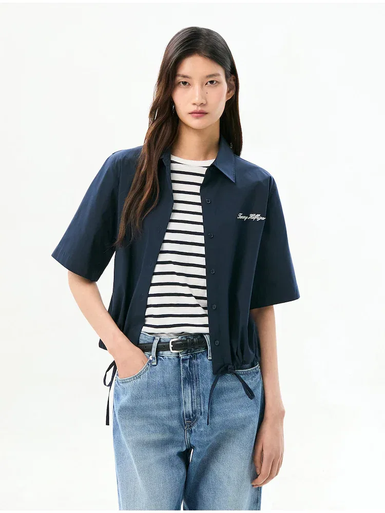 Футболка с коротким рукавом Poplin Bomber TOMMY HILFIGER, Navy