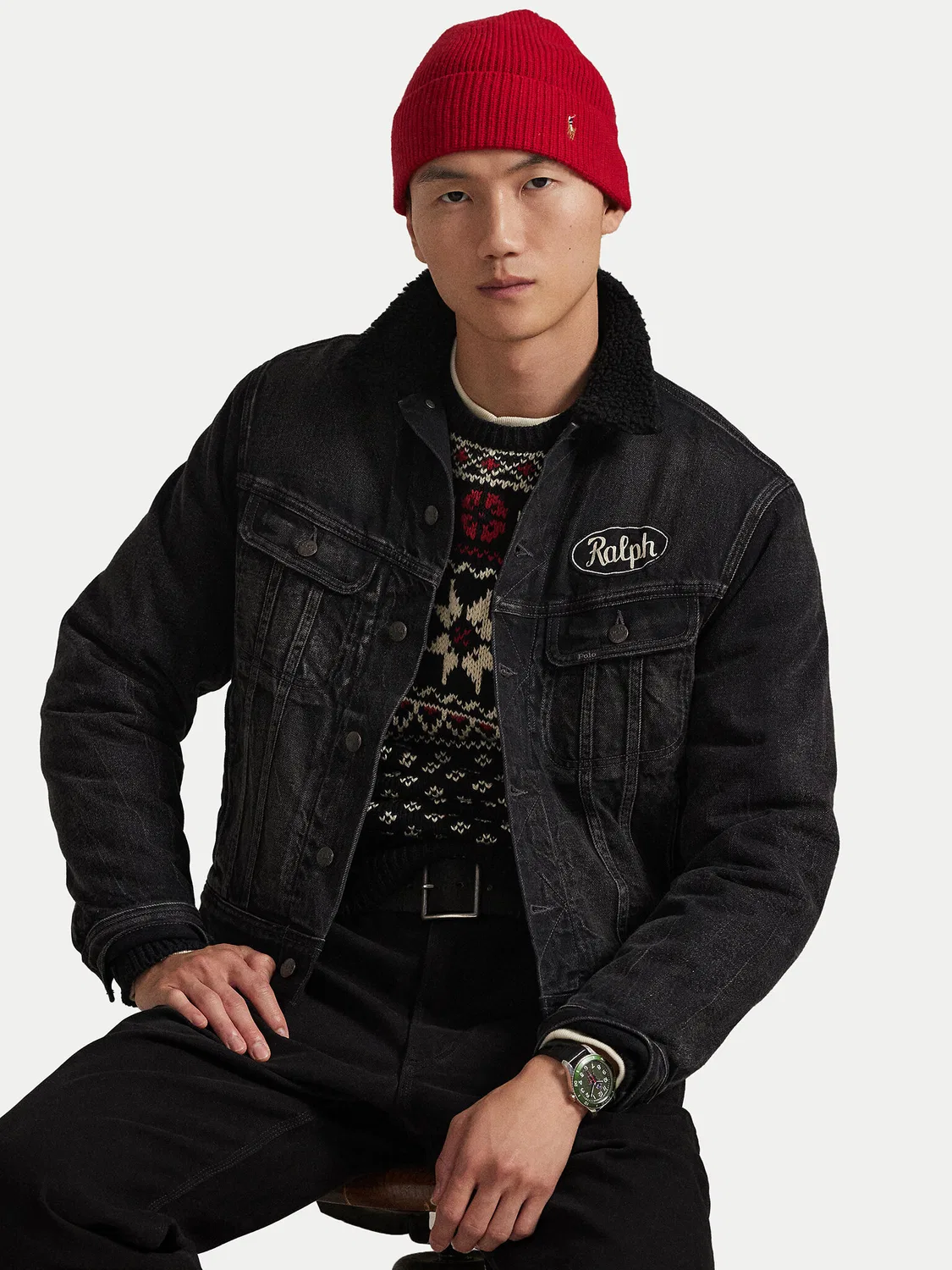 Мужская джинсовая куртка стандартного кроя Polo Ralph Lauren, черный