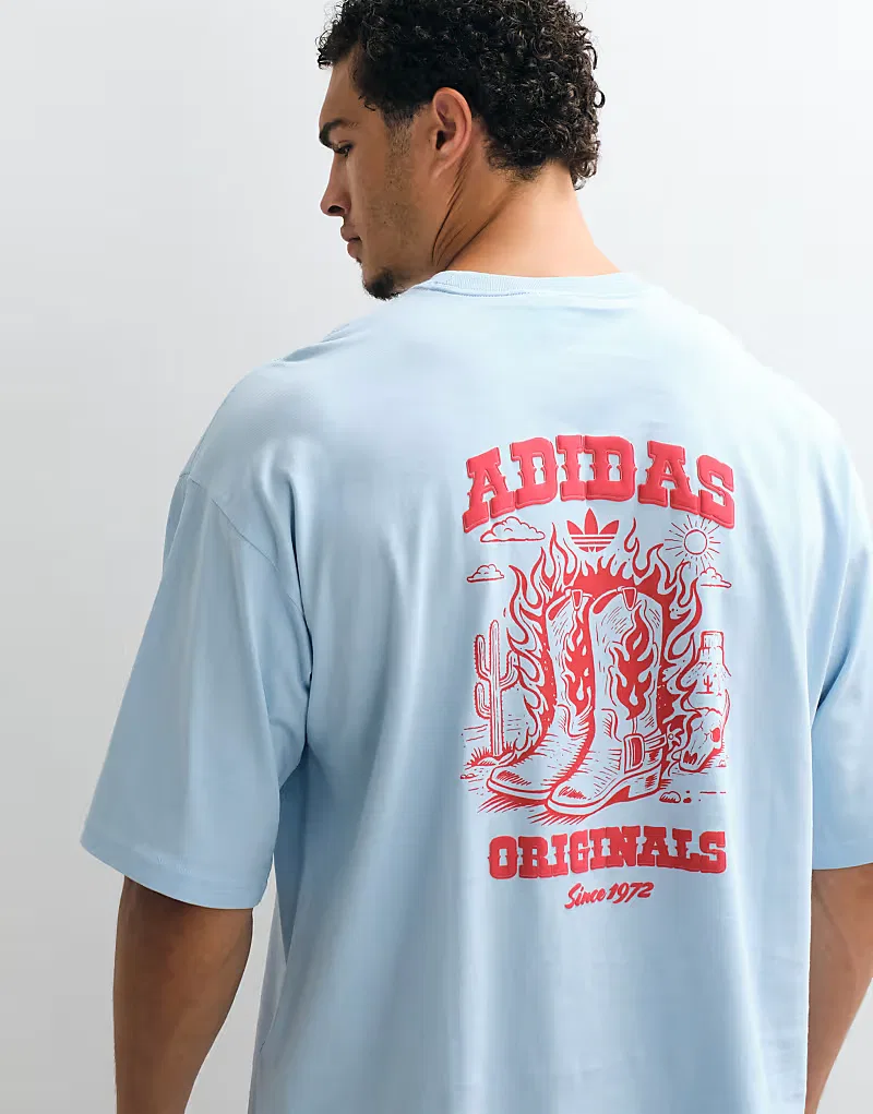 Футболка Adidas Originals с ковбойским принтом, синий
