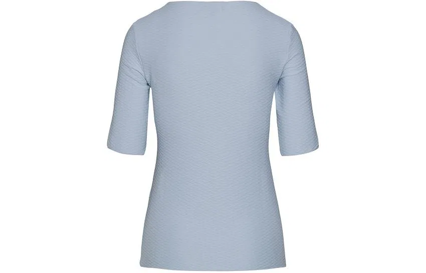 Женский свитер с V-образным вырезом и коротким рукавом Emporio Armani, Light Blue — фото 3