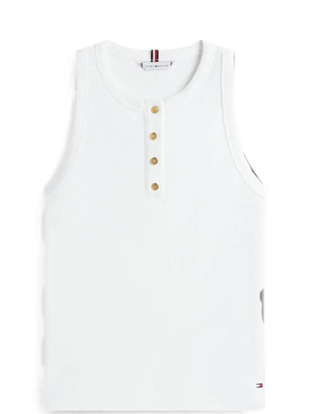 Рифленый топ Хенли Tommy Hilfiger, белый — фото 2