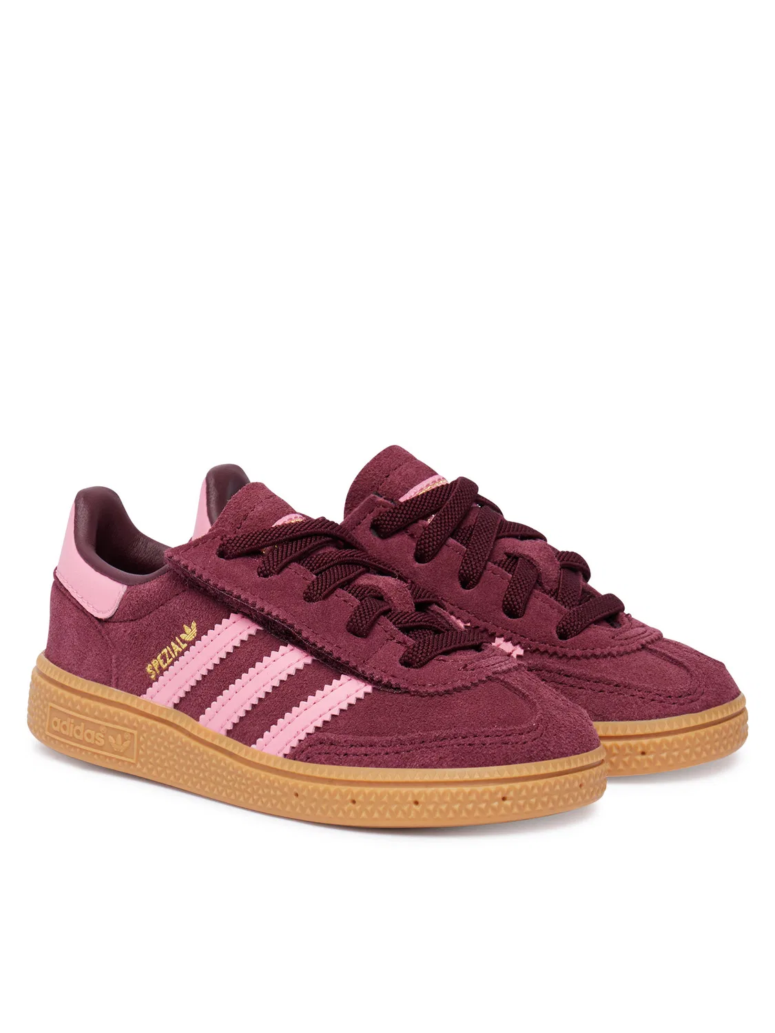 Кроссовки для девочки Handball Spezial Comfort Closure Elastic Lace Adidas, темно-красный — фото 2