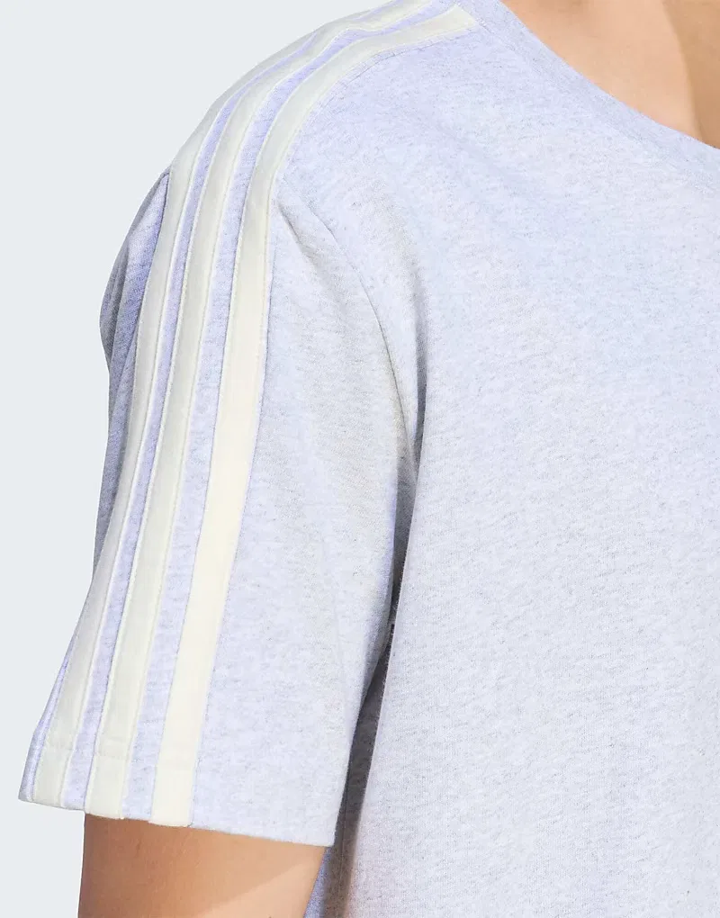 Футболка Kit 3-Stripes Regular Adidas Performance, Light Grey Heather Off White — фото 3
