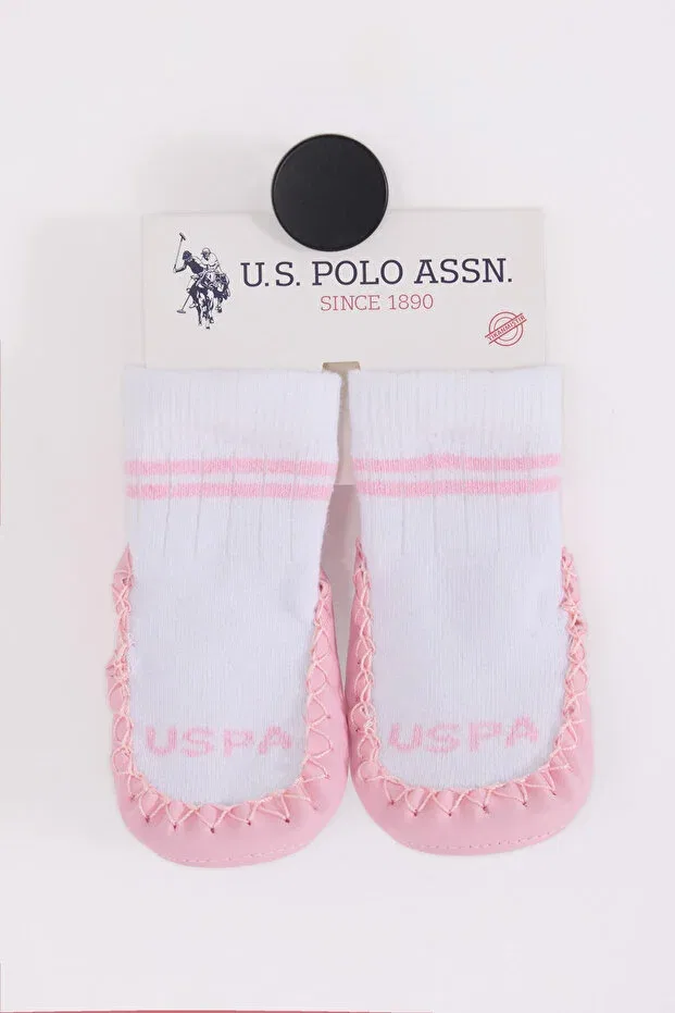 Детские носки для девочек хлопковые U.S. Polo Assn., White-Pink