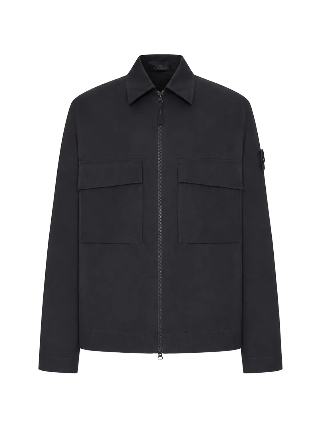 Рубашечная куртка на молнии черная Stone Island, черный