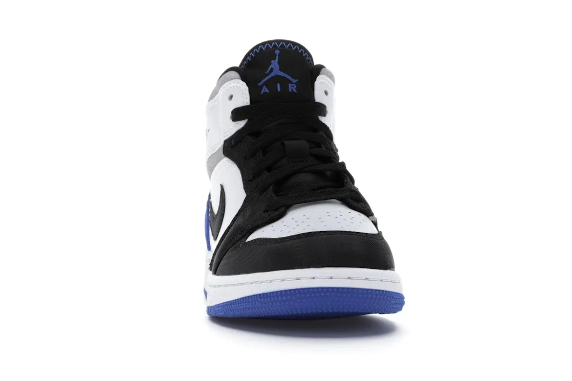 Детские кроссовки Jordan 1 Mid SE White Black Royal Kids Jordan, White/Black-Light Smoke Grey-Varsity Royal — фото 2